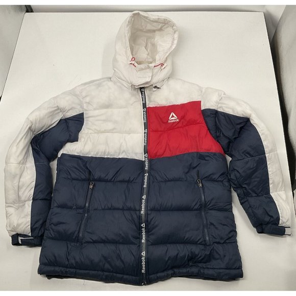 Reebok Other - Reebok Men’s Thick Red White & Blue Puffer Jacket Size 2XL Colorblock US…